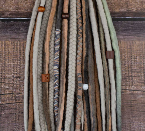 5th Birthday Gift - 10 DE Earth Viking Wool Dreads