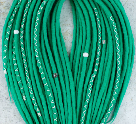 Aqua green wool dreadlocks