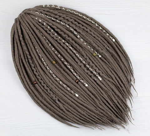 Ash wool dreadlock extensions