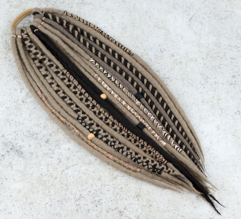 Ash Blonde Viking Ponytail Wool Dreads