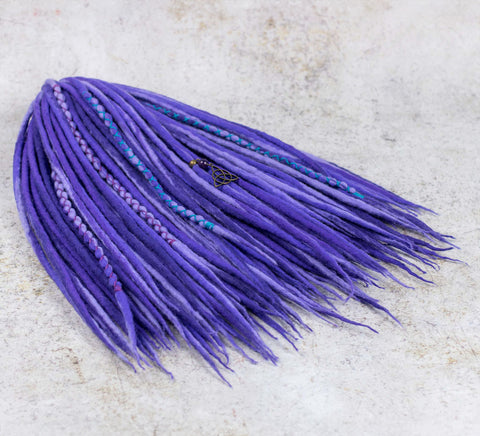 Purple blended wool dreads