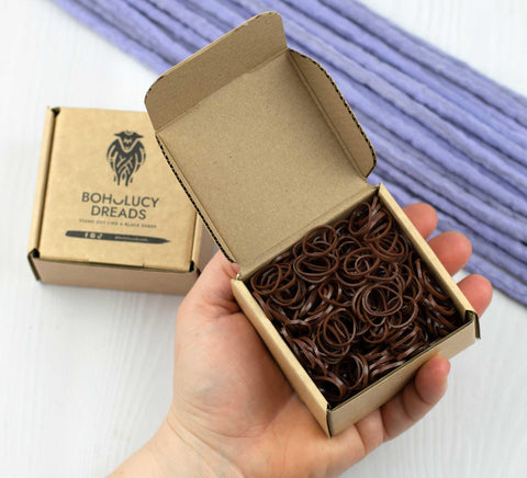 chocolate brown rubber bands for dreads