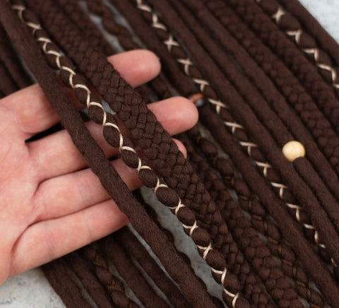 Chocolate Wool Dreads Ponytail