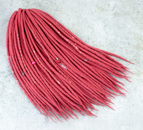 Coral wool dreadlock extensions