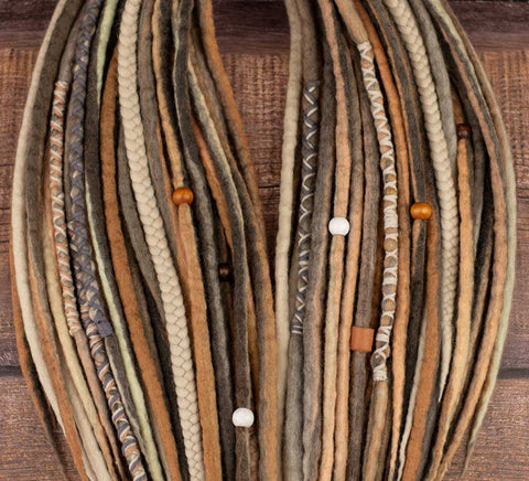 Flowering tree partial set – 20 double ended wool dreads