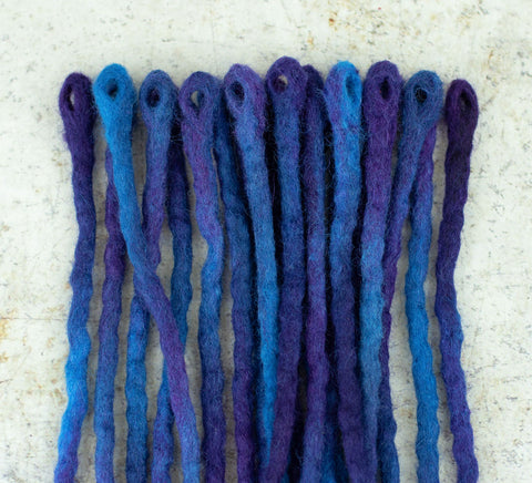 Galaxy set of 20 single ended wool dreadlocks