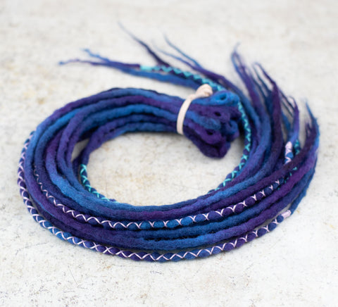 Galaxy set of 20 single ended wool dreadlocks