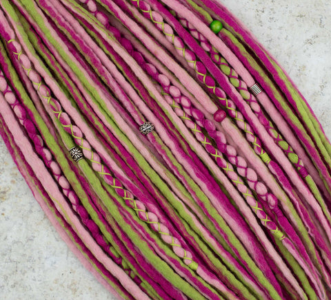 Gloxinia wool dreadlock extensions