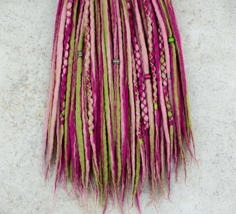 Gloxinia wool dreadlock extensions