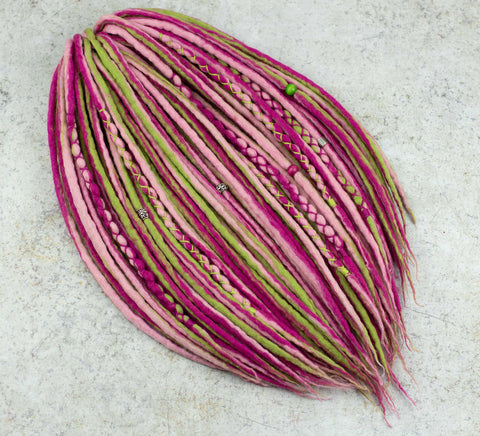Gloxinia wool dreadlock extensions