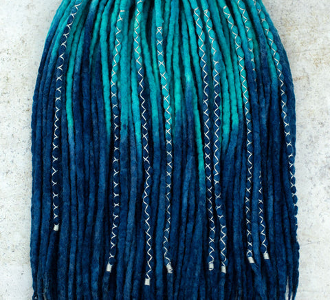 Jeans wool dreadlock extensions