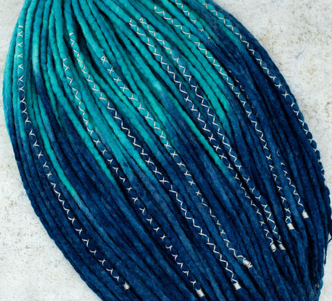 Jeans wool dreadlock extensions