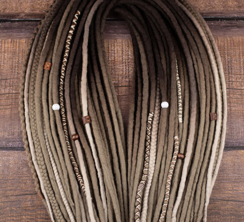 Light Ash Ombre Viking Wool Dreads