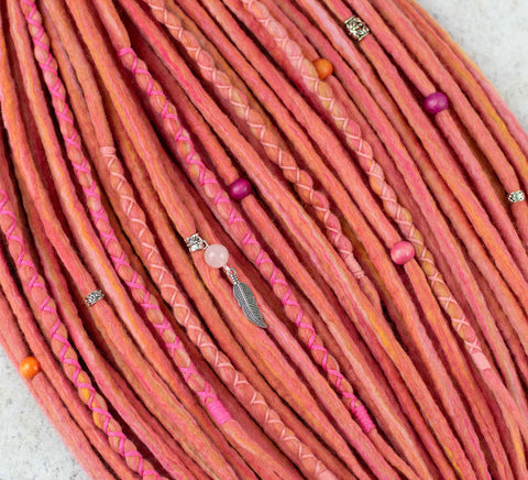 Flowering tree partial set – 20 double ended wool dreads