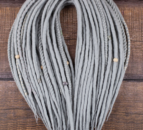 Silver Viking Skin-friendly Wool Dreads