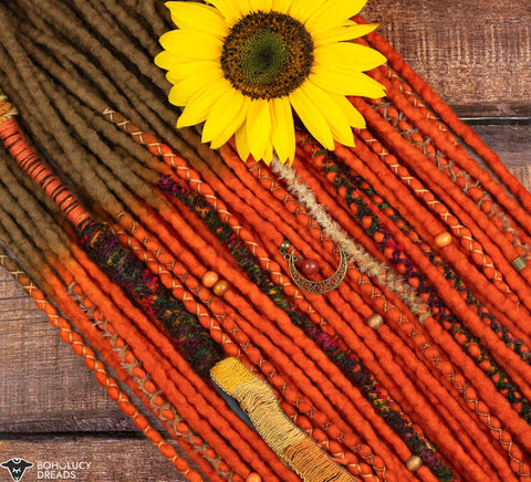 Warm spices set of wool dreads