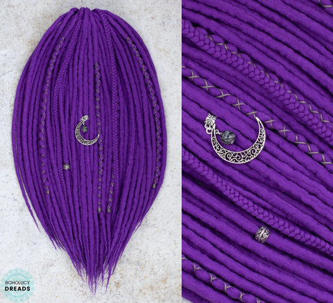Purple wool dreads