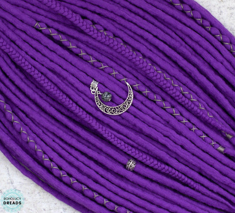 Purple wool dreads